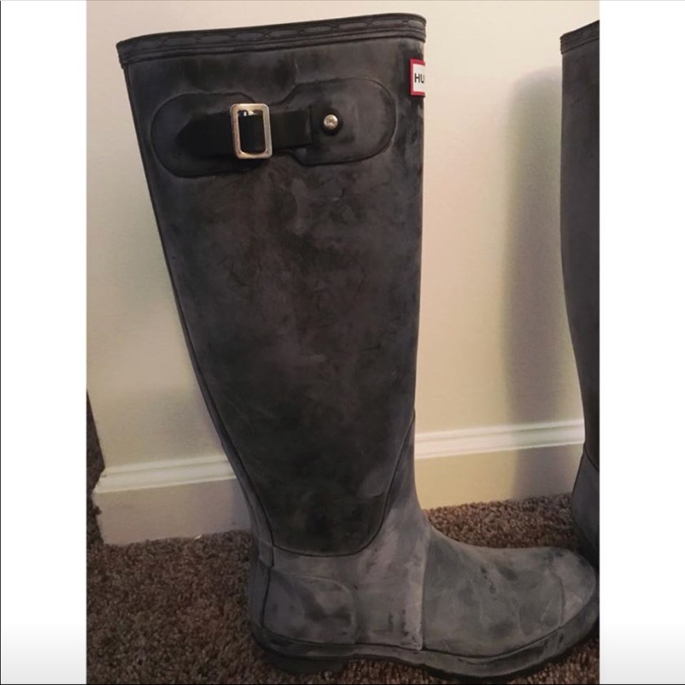 Tall Matte Black Hunter Boots - Picture 3 of 4